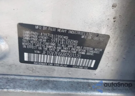 2011 Subaru Impreza Wrx из США, поврежденный, VIN JF1GV7E66BG503120